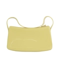Bolso de mano de PVC amarillo limón brillante para mujer con acabado de charol reflectante - Amarillo