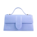 Sac à main chic en PVC lilas avec ferrures dorées et poignée supérieure pour femme - 250*80*140mm / Bleu