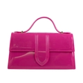 Sac à main en PVC rose vif effet gelée avec finition brillante et poignée haute - 250*80*140mm / Rose rouge