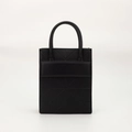 Black geometric puzzle tote bag with top handles and sleek modern textured finish - 175x85x210mm / Black