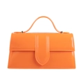 Sac à main tendance en PVC orange vif avec finition brillante et poignée pour femme - 250*80*140mm / Orange