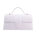 Sac à main chic en PVC blanc avec poignée supérieure et détails dorés au style épuré - 250*80*140mm / Blanc