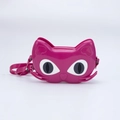 Lindo bolso bandolera de PVC rosa con forma de gato y correa ajustable para niños - Rosa Rojo