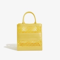 Modische leuchtgelbe PVC-Gelee-Handtasche mit Rautenmuster und weichen Tragegriffen - 190*100*210mm / Gelb