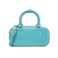 Fashionable turquoise PVC jelly bag with soft handles and adjustable shoulder strap - 220*80*100mm / Cyan
