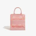 Pinkfarbene PVC Jelly Bag mit hohlem geometrischem Gitter im modischen Retro Korb Design - 190*100*210mm / Rosa