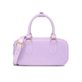 Borsa a mano in PVC color lavanda con manici tondi e tracolla dorata regolabile - 220*80*100mm / Viola