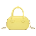 Chic yellow PVC jelly bag with heart-shaped buckle and gold chain strap for women - Light Yellow / 190*60*110mm