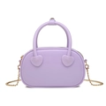 Chic purple PVC jelly bag with heart-shaped handle detail and golden chain strap - Purple / 190*60*110mm