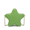 Sac gelée vert en forme d'étoile avec motif matelassé et chaîne dorée - Vert