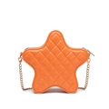 Sac gelée orange en forme d'étoile avec motif matelassé et chaîne dorée - Orange