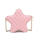 Sac bandoulière rose chic en forme d'étoile matelassée avec chaîne en métal doré - Rose