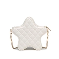 Sac bandoulière étoile blanc matelassé avec une élégante chaîne dorée - Blanc Cassé