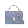 Sommerliche transparente Jelly Handtasche mit blau gestreifter Klappe und Schultergurt - 210*70*140mm / Dunkelblau
