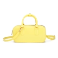 Bolso de mano de PVC amarillo brillante con herrajes dorados y asas superiores - 250*90*120mm / Amarillo claro