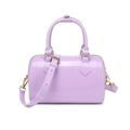 Light purple macaron jelly handbag in Boston style with glossy PVC semi-transparent finish - 190*70*130mm / Purple