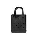 Classic black perforated waterproof PVC jelly tote bag with ergonomic round handles - 160*70*190mm / Black