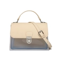 Modische beige Canvas und klare PVC Jelly Handtasche mit silbernem Metallverschluss - 210*70*140mm / Gebrochenes Weiß