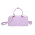 Bolso de mano de PVC lavanda con asas superiores y correa de hombro ajustable - 250*90*120mm / Púrpura