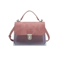 Bolso bandolera de PVC rosa y transparente con solapa y asa de cuero sintético - Rosa Oscuro