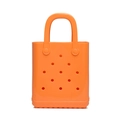 Vibrant orange PVC jelly beach bag with trendy DIY hole design and dual top handles - 160*70*190mm / Orange