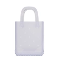 Light purple PVC jelly tote bag with DIY hole design and anti-slip bottom base - 160*70*190mm / Clear