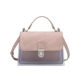Bolso bandolera de PVC rosa transparente con panel y hebilla de metal plateado - Rosa Claro