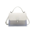 Bolso de mano minimalista de PVC blanco con ribete de cuero y correa ajustable - Blanco