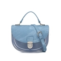 Bolso silla azul claro semitransparente con textura denim y hebilla plateada - 210*70*140mm / Azul cielo