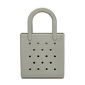 Waterproof light green EVA tote bag with decorative laser-cut holes and round handles - 160*70*170mm / Bean Green