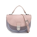 Bolso de hombro rosa y transparente con detalles de cuero PU y correa ajustable - 210*70*140mm / Rosa Claro