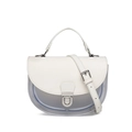 Bolso tipo silla en cuero blanco y PVC transparente con hebilla plateada y correa - 210*70*140mm / Blanco