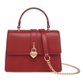 Bolso sobre de cuero PU rojo con cierre de corazón dorado y correa de cadena - 20x8x13cm / Rojo