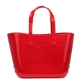 Sac de plage en EVA rouge vif avec motifs étoiles ajourés et grande contenance - Rouge / 280*110*180mm
