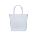 Borsa tote in PVC trasparente con borchie a piramide quadrate e design traforato - 260*90*240mm / Trasparente