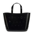 Sac cabas noir en PVC ajouré avec motifs étoiles et finition brillante imperméable - Noir / 280*110*180mm