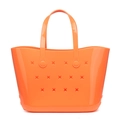 Grand sac de plage en EVA orange vif avec motif perforé en X et anses solides - Orange / 280*110*180mm