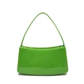 Bolso de hombro de moda en charol verde brillante con cremallera dorada elegante - Verde