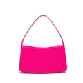 Elegante bolso de hombro magenta en cuero brillante con cierre de cremallera superior - Rosa rojo