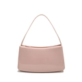 Bolso de hombro baguette rosa brillante para mujer con acabado de charol y cremallera - Albaricoque