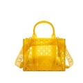 Borsa tote jelly gialla traslucida traforata con ampia tracolla in tessuto MARC regolabile - Giallo Trasparente