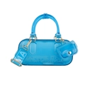 Vibrant blaue transparente PVC Jelly Handtasche mit Mini-Geldbörse und Stoffschultergurt - Transparent Himmelblau