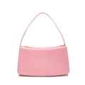 Bolso de hombro baguette de charol rosa brillante con diseño minimalista moderno - Rosa