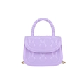 Cute lavender silicone rabbit crossbody bag with bead handle and gold chain strap - Purple