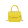 Vibrant yellow bunny crossbody bag for kids with glossy texture and beaded handle - Yellow