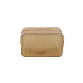 Chic gold glitter makeup bag with waterproof finish and metallic zipper closure - Large / Glitter Gold