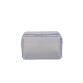 Sparkly light blue semi-transparent waterproof makeup bag with a secure top zipper - Sparkling Colorful Silver