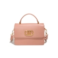 Bolso bandolera de cuero sintético rosa con hebilla dorada M y correa ajustable - Rosa