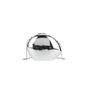 Mini silver mirror shell evening bag with metallic chain strap for women - Silver