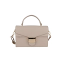 Sac à bandoulière nude minimaliste avec texture lychee et boucle en métal doré - Abricot
